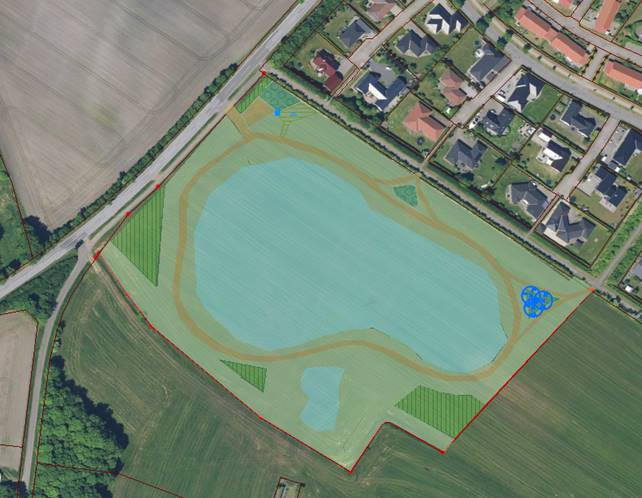 Beplantning omkring Mulvad regnvandsbassin